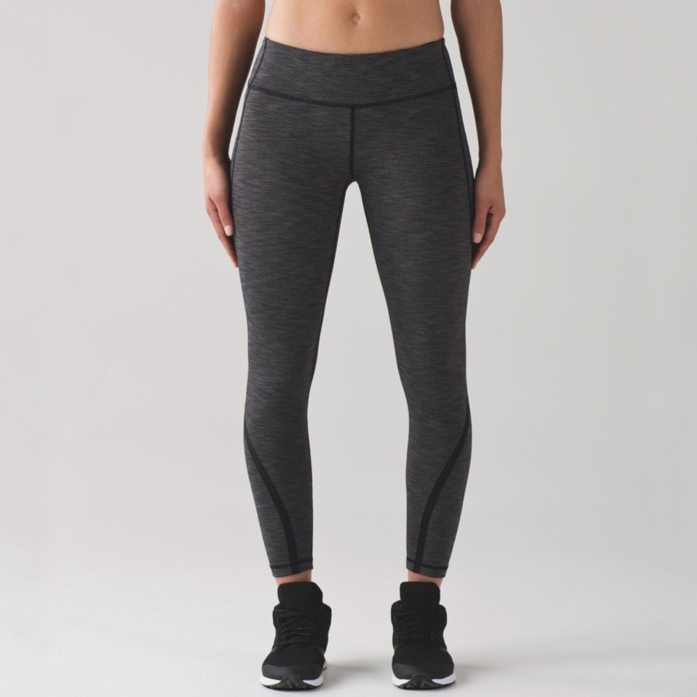 Lululemon | On Track Tight Heathered Black Size 6